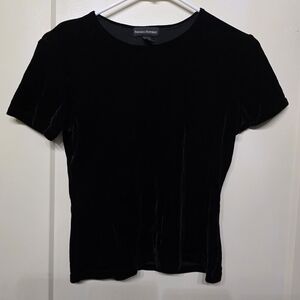 Banana Republic Black Velvet Short Sleeve Top